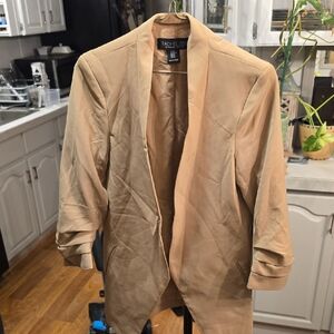 Rachel Zoe Beige Open-Front Blazer